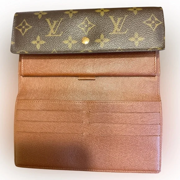 Louis Vuitton W/COA Monogram Portefeiulle Sarah Long Bifold Wallet Like New - Picture 3 of 6